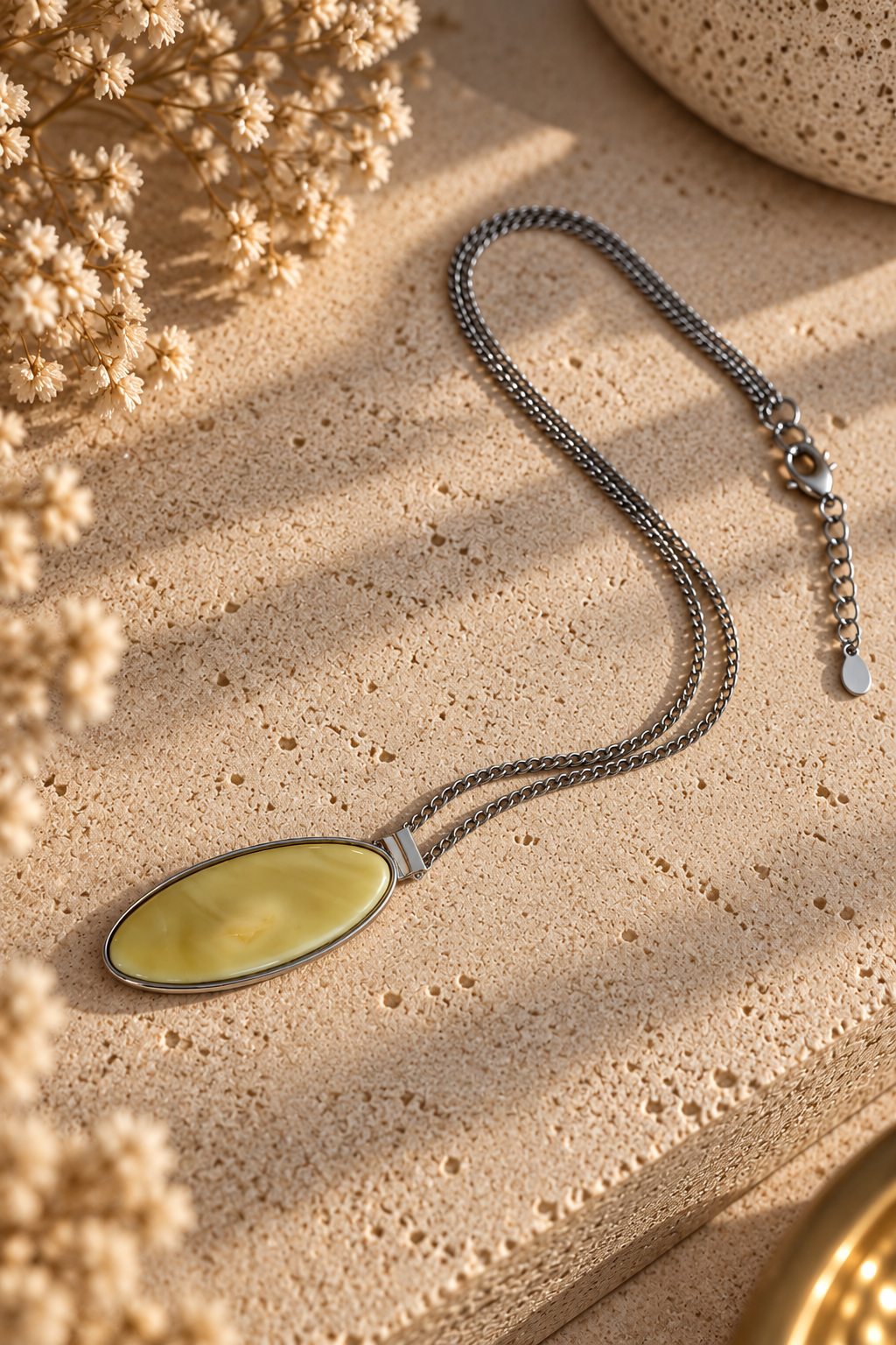 TIME — Handmade Baltic Amber Drop Pendant