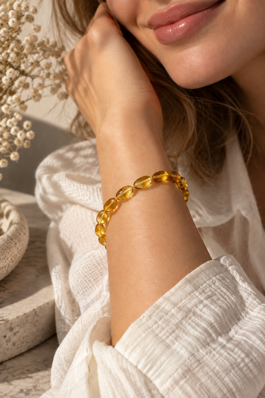 Amber Olives – Natural Baltic Amber Beaded Bracelet