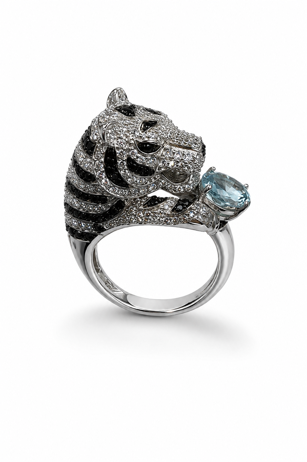 Animal Couture — Tiger Ring with Swiss Topaz & Swarovski Crystals