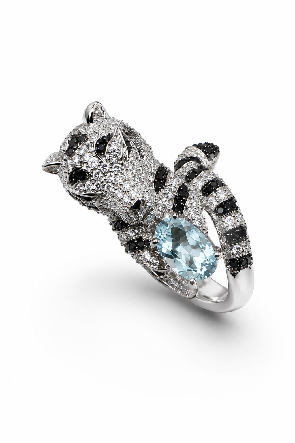 Animal Couture — Tiger Ring with Swiss Topaz & Swarovski Crystals