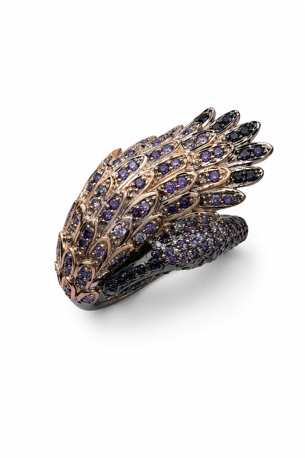 Animal Couture — Peacock Ring with Swarovski Crystals