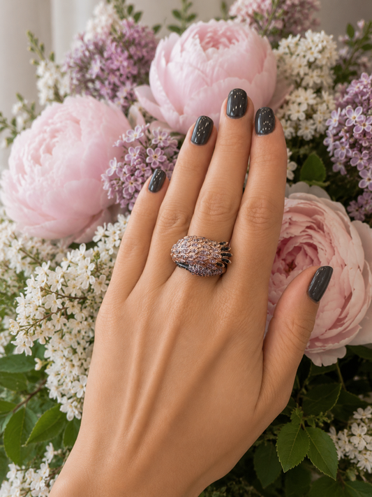 Animal Couture — Peacock Ring with Swarovski Crystals