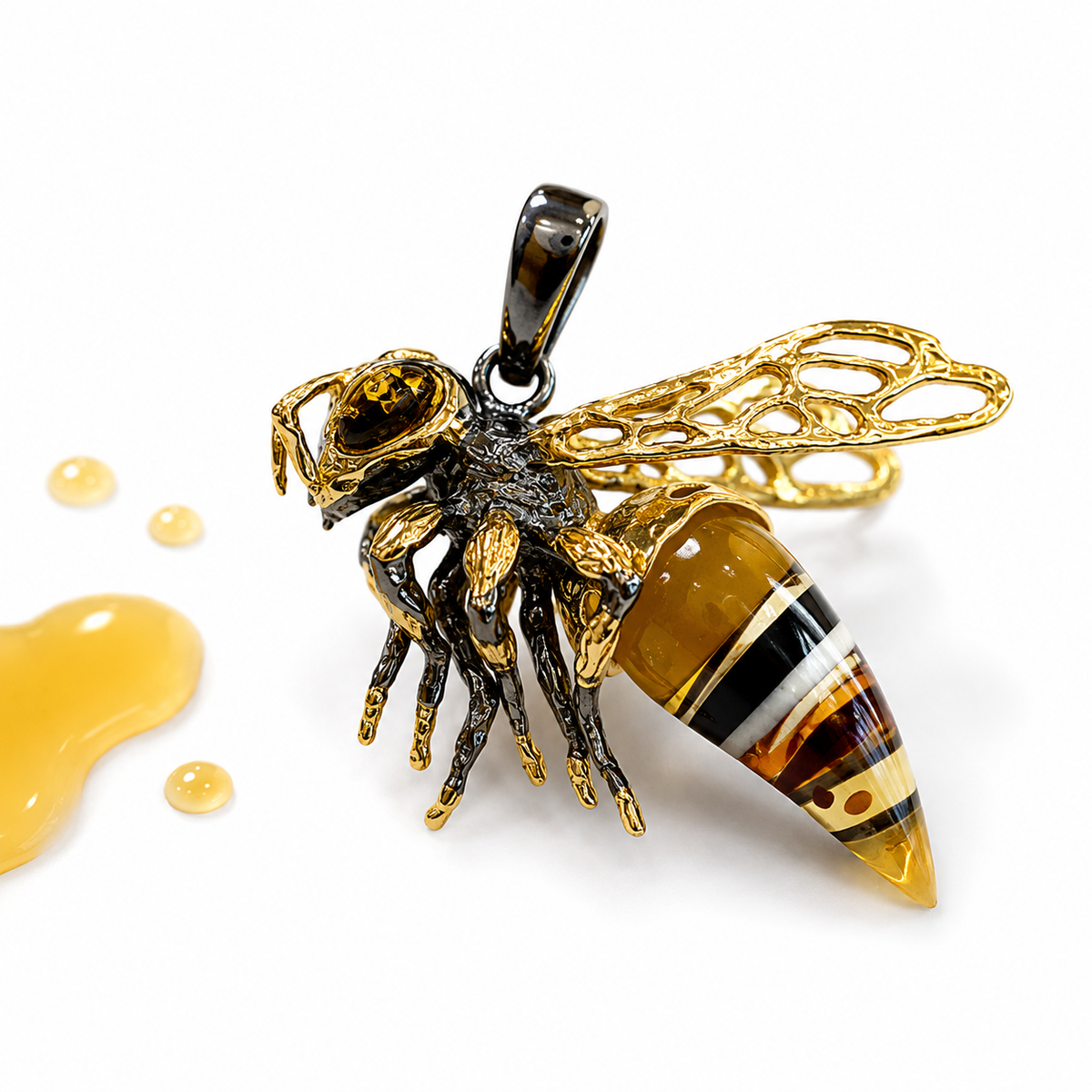 Statement Bee Baltic Amber Pendant