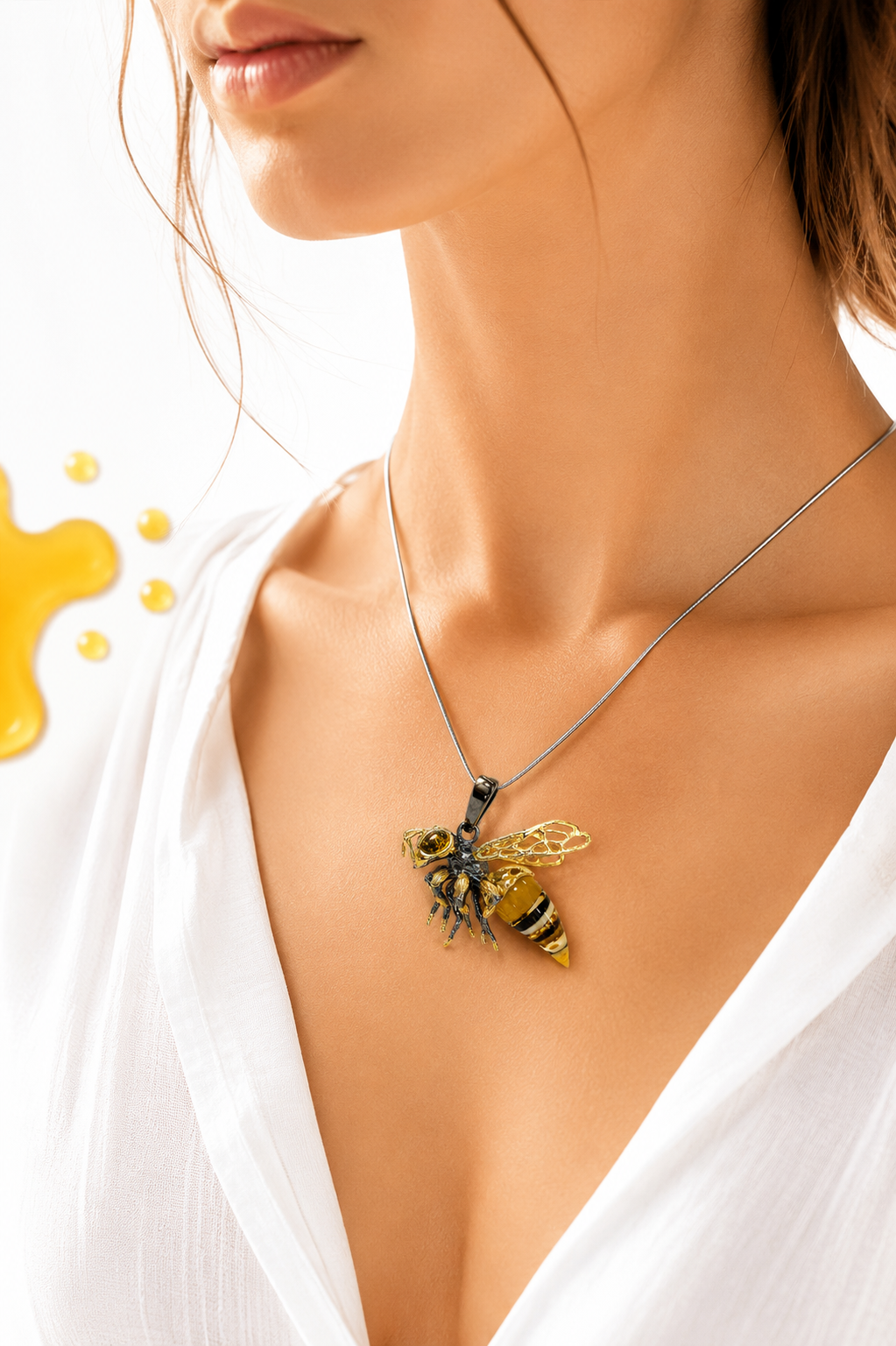 Statement Bee Baltic Amber Pendant