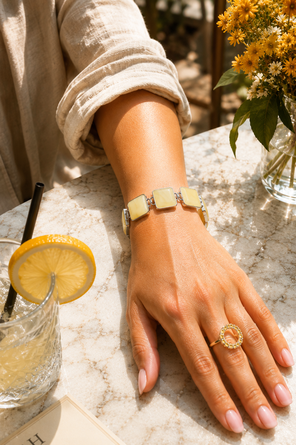 One of a Kind — Handmade Milk Amber Bracelet