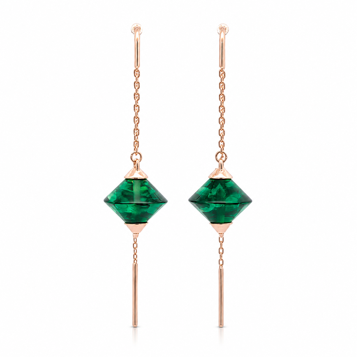 Emerald Geo Threader Earrings