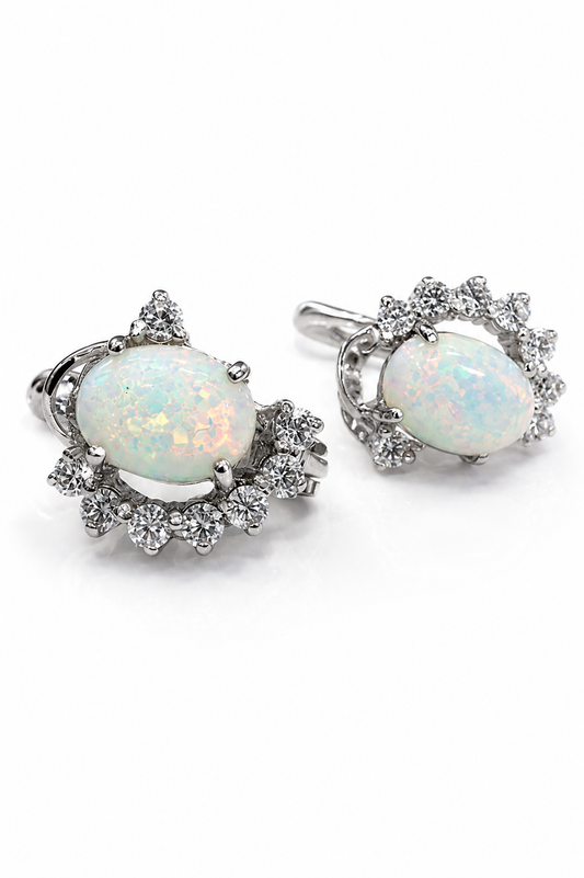 Opal Bloom Sterling Silver Earrings