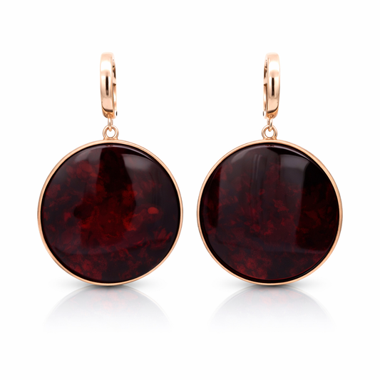 Amber Eclipse Earrings – Baltic Amber | Gold-Plated Silver