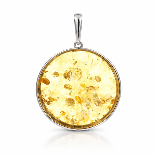 Amber Eclipse Pendant – Baltic Amber | Sterling Silver