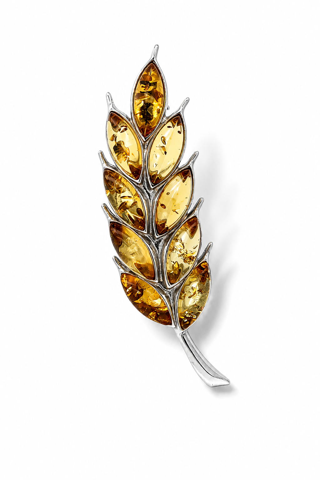 Golden Wheat Amber Brooch — DARVIN