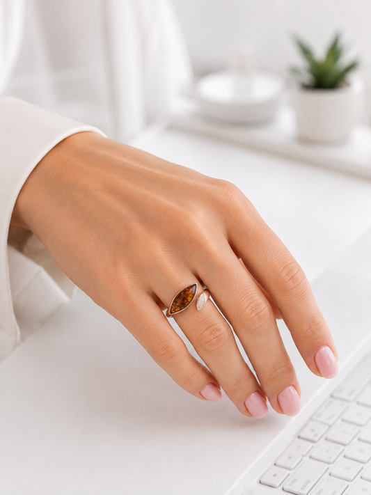 Amber Flame Ring