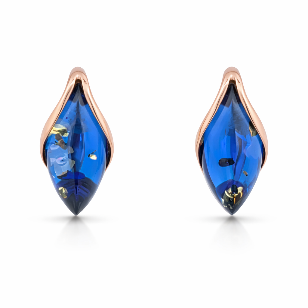 Snowdrop Collection Earrings Gold Plated 925 Sterling Silver Caribbean Amber Darvin