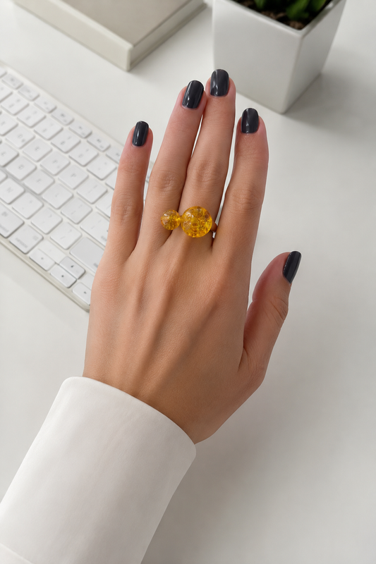 Kiss Amber Sphere Ring