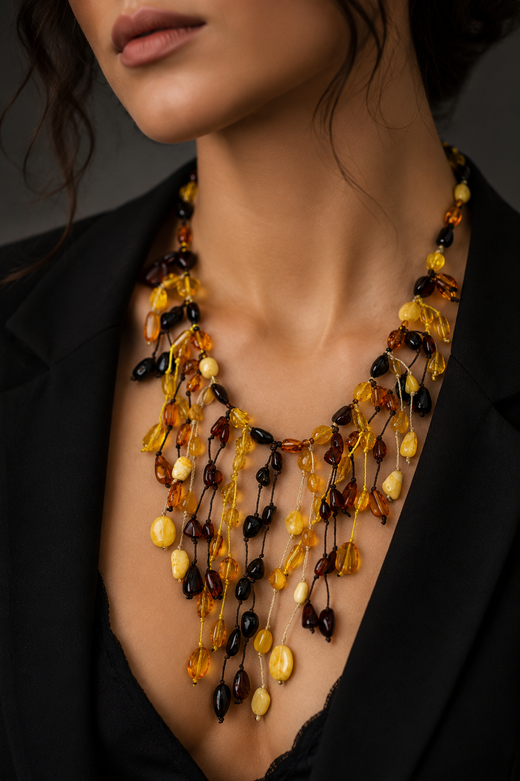 Amber Cascade Necklace
