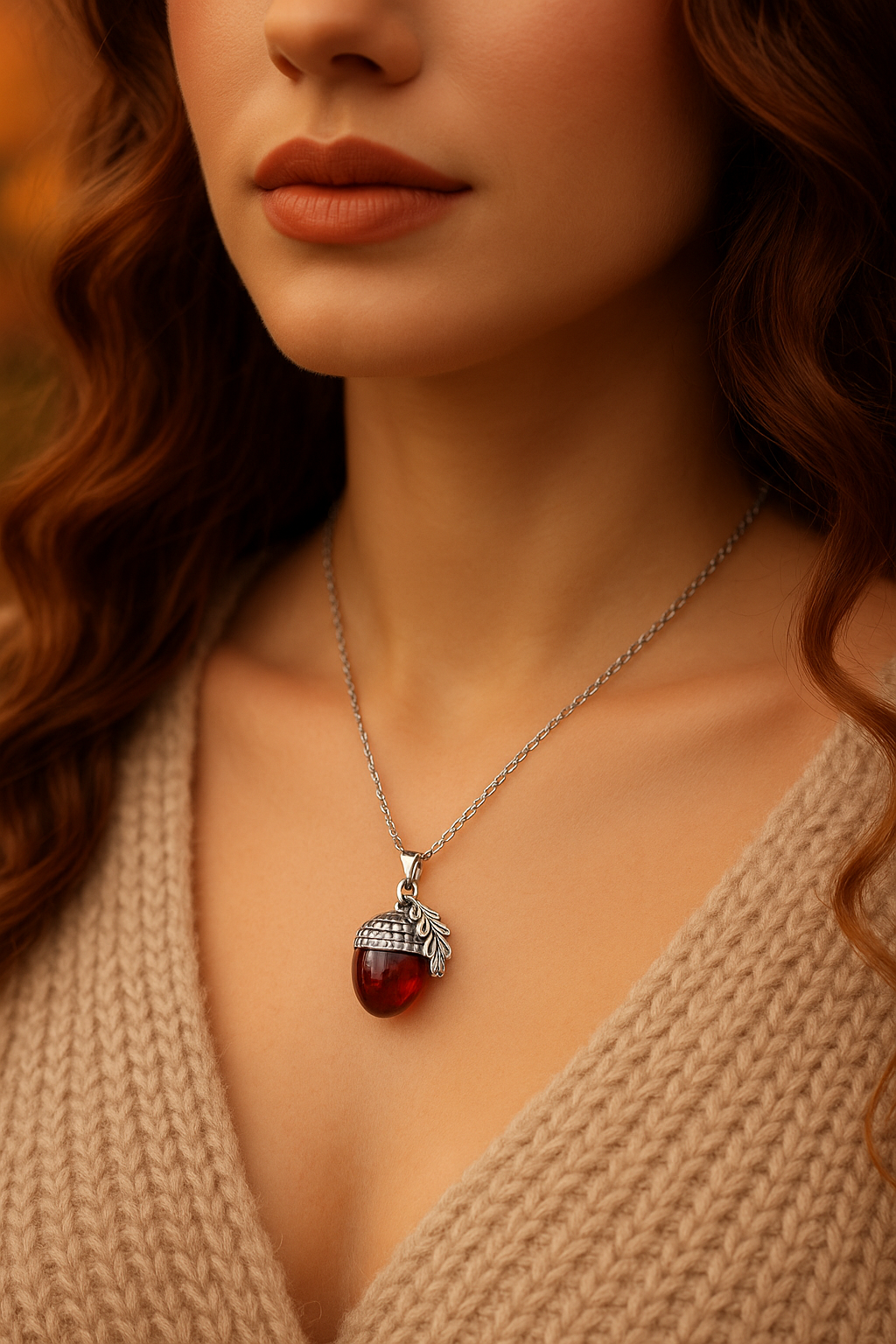 Кулон – Коллекция «Янтарный желудь»