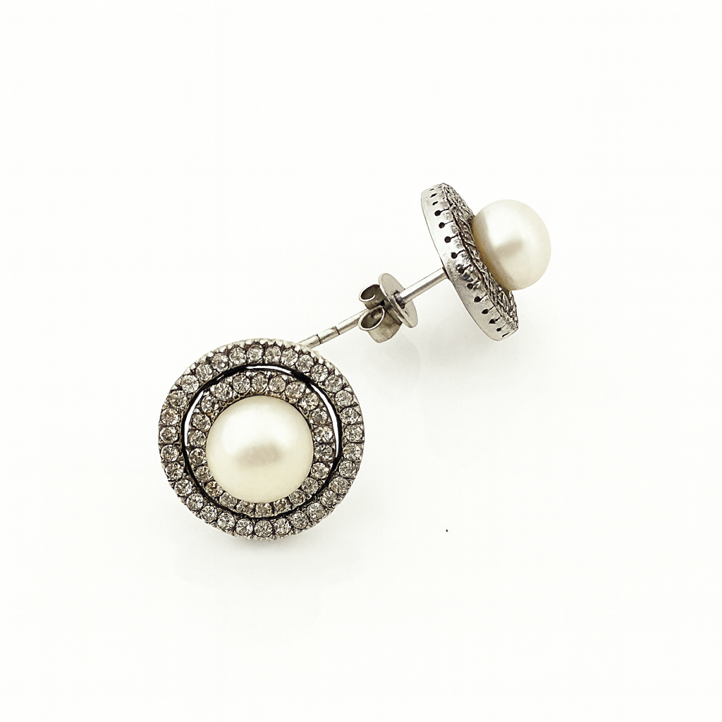 Eternal Pearl Stud Earrings – Sterling Silver & Pearl