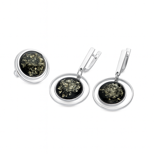 Baltic Heritage Set – Sterling Silver & Natural Baltic Amber