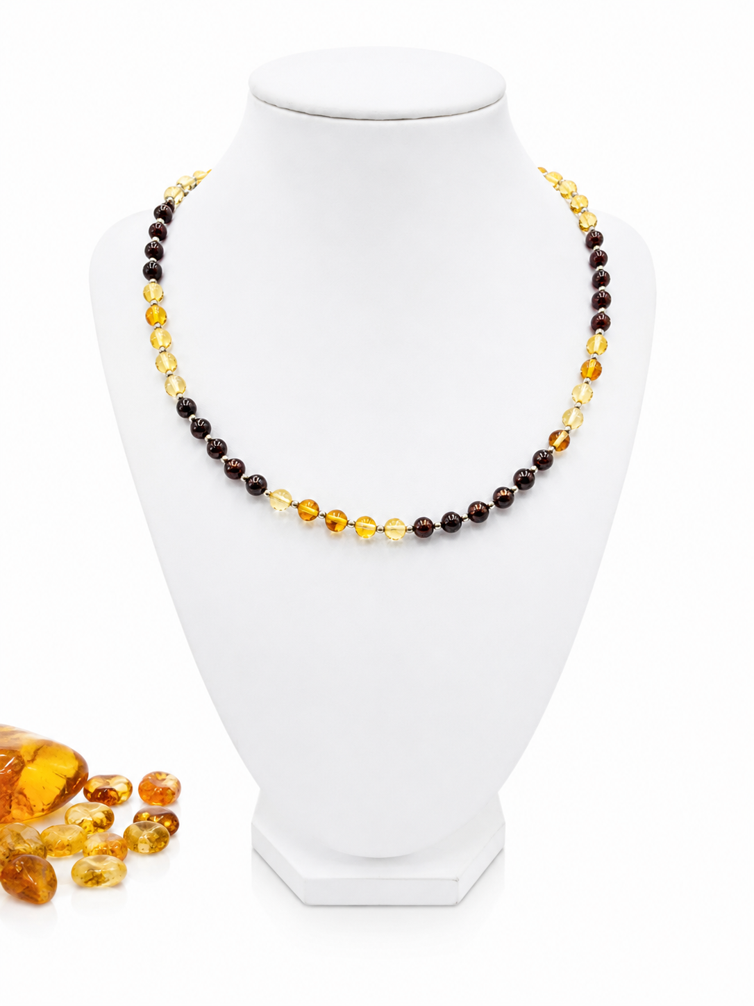 Natural Baltic Amber & Hematite Choker Necklace