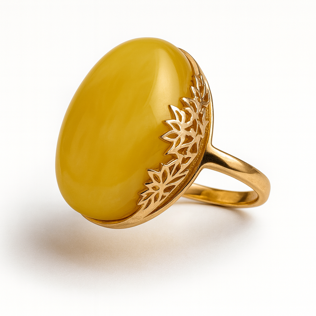 Honey Amber Royal Bloom Ring