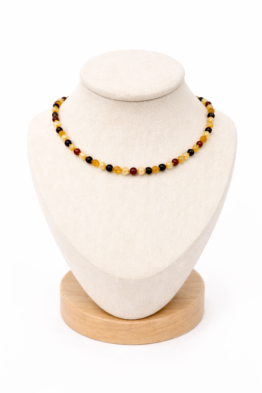 שרשרת תינוקות מעמבר בלטית – ענבר גולמי טבעי, חרוזים קשורים