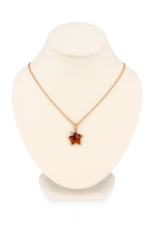Amber Maple Pendant with Chain — Collection “Maple”