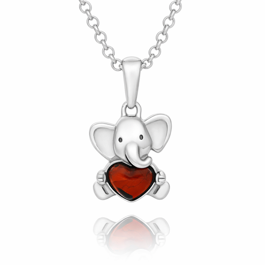 Elephant Heart Pendant 925 Sterling SilverBaltic Amber Darvin