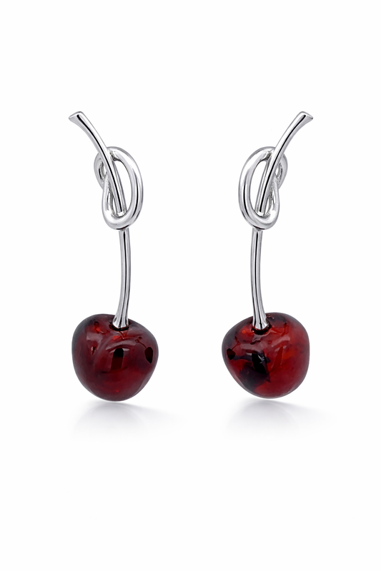 Cherry Collection Earrings 925 Sterling Silver Baltic Amber Stud Earrings Darvin