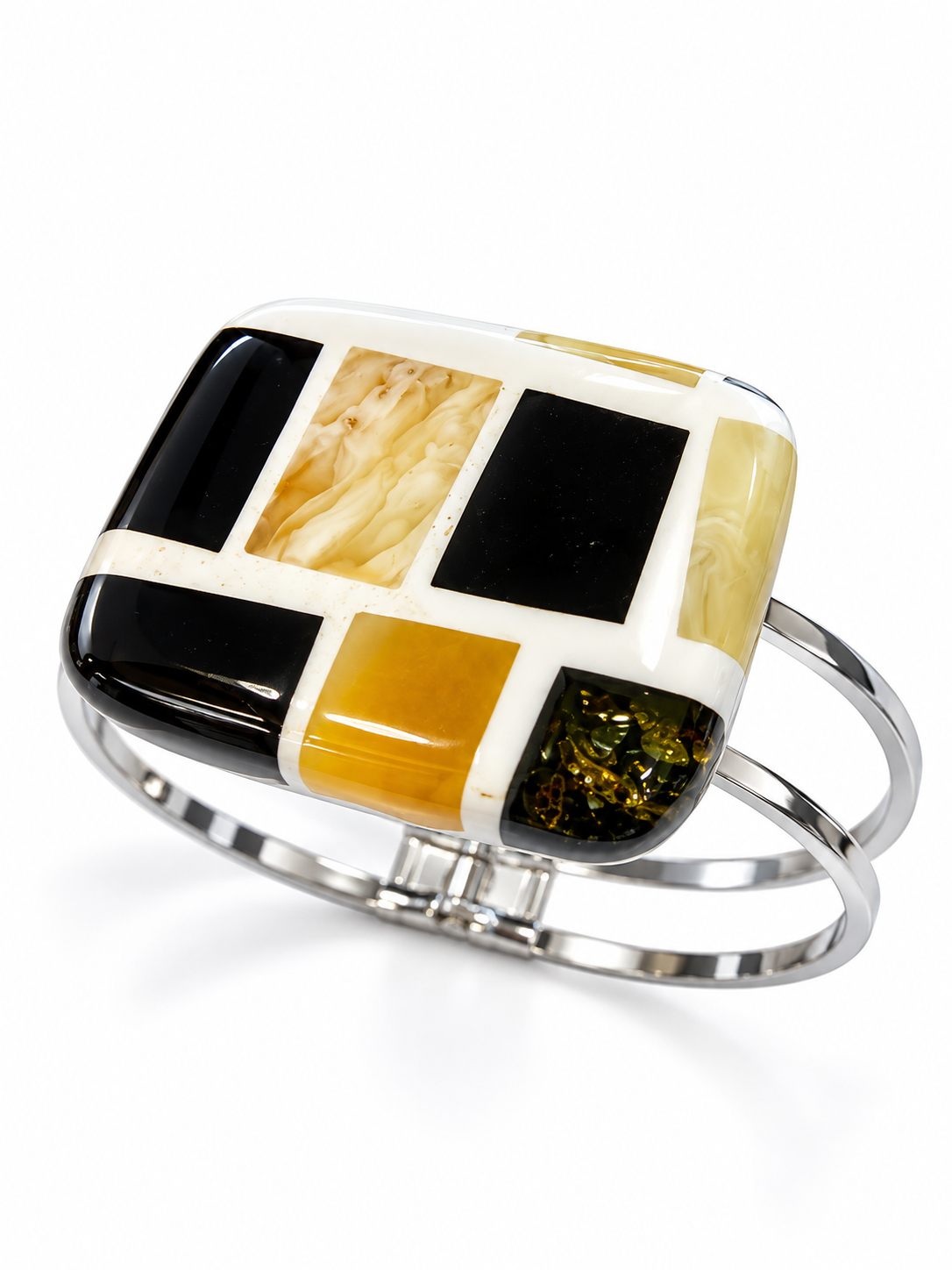 Dalmatian – Natural Baltic Amber Mosaic Bracelet
