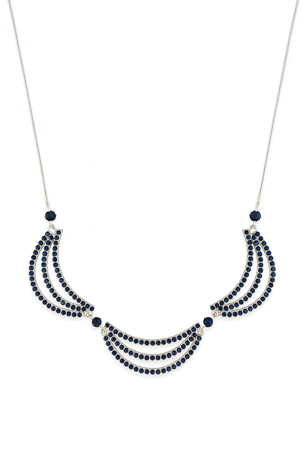 "Royal Blue Shine" Silver Necklace with Natural Sapphires