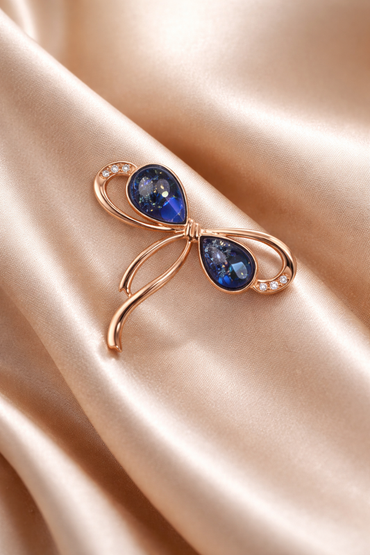 Amber Bow Brooch