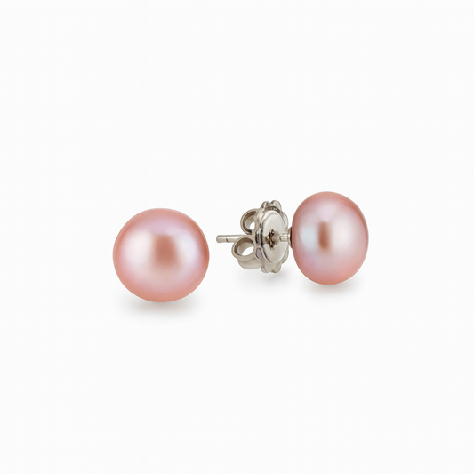 Classic Pearl Stud Earrings – Sterling Silver & Natural Pearl