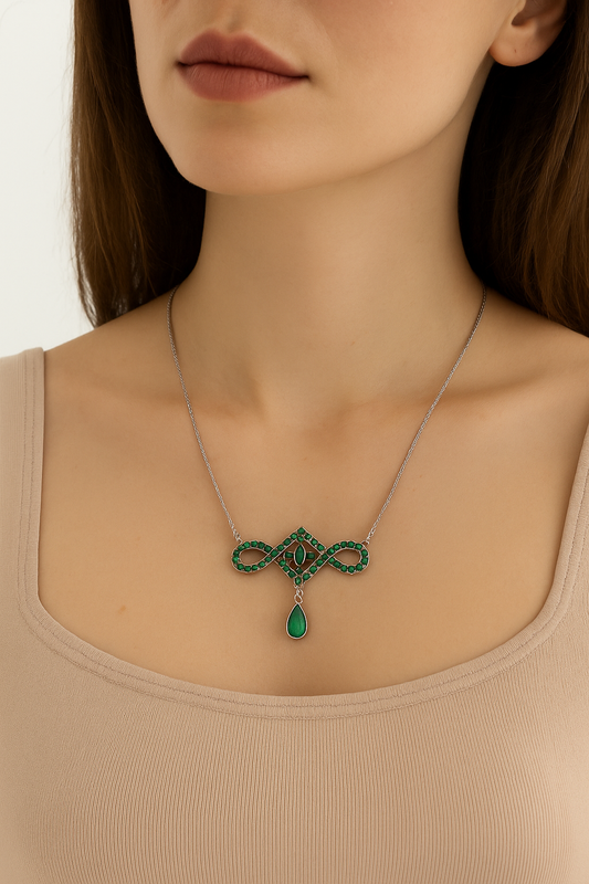 Колье Emerald Grace – из стерлингового серебра и зеленого агата