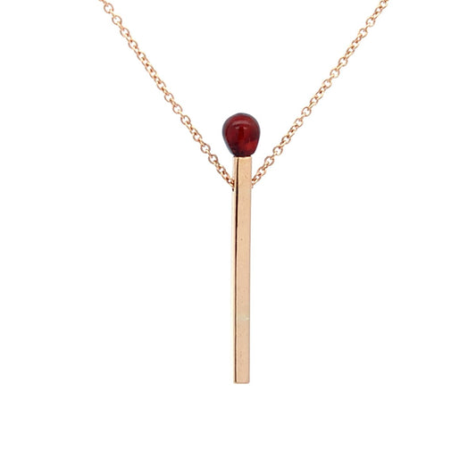 Amber Matchstick Pendant with Chain — “Modern Flame”