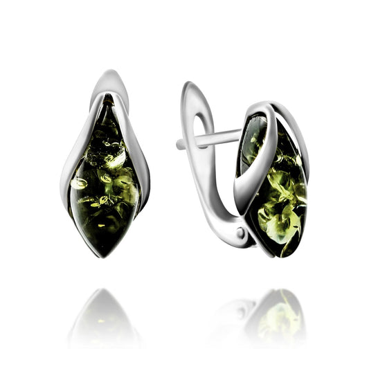 Snowdrop Collection Earrings 925 Sterling Silver Baltic Amber