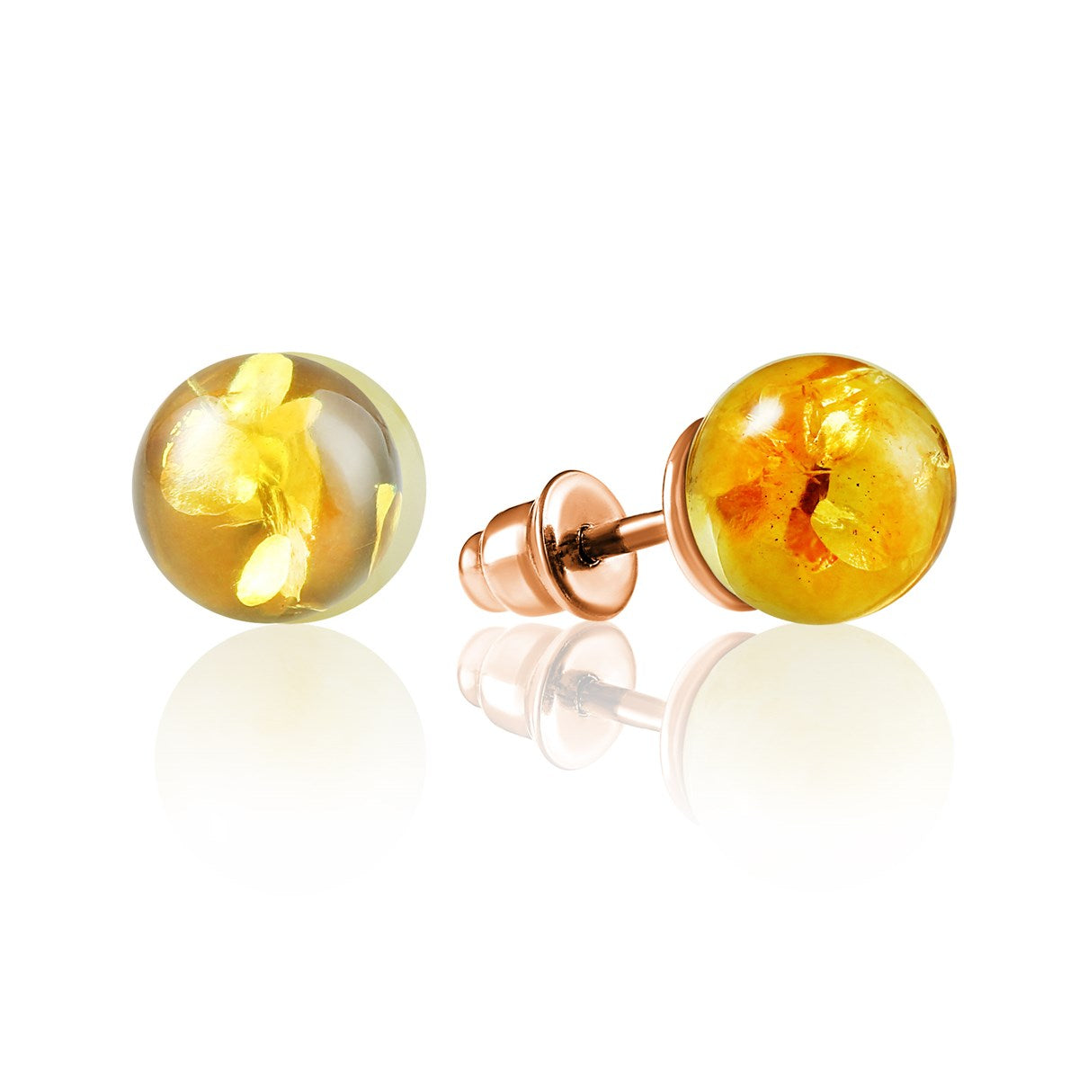 Stud Earrings "Amber Ball"