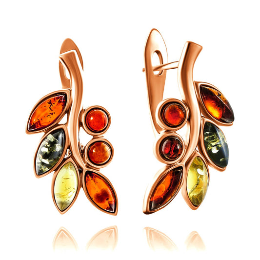 עגילים עם "פרך" ענבר 