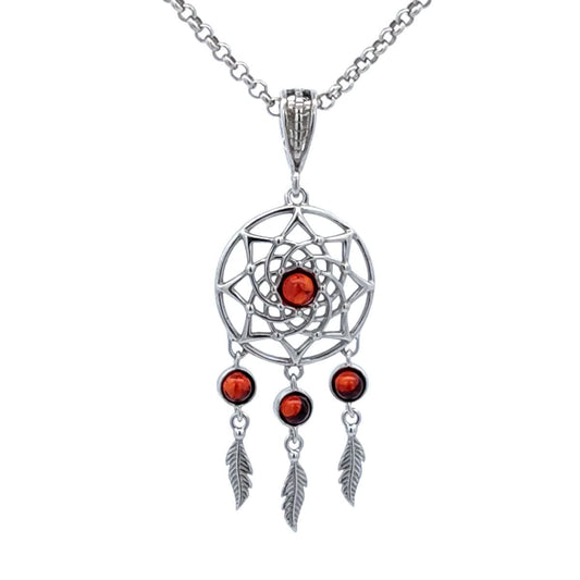 Dreamcatcher Amber Pendant